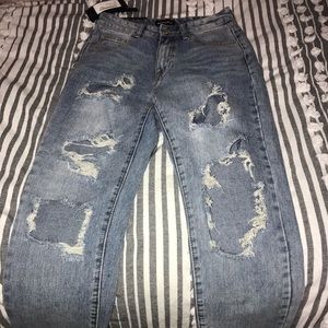 distressed mom jeans